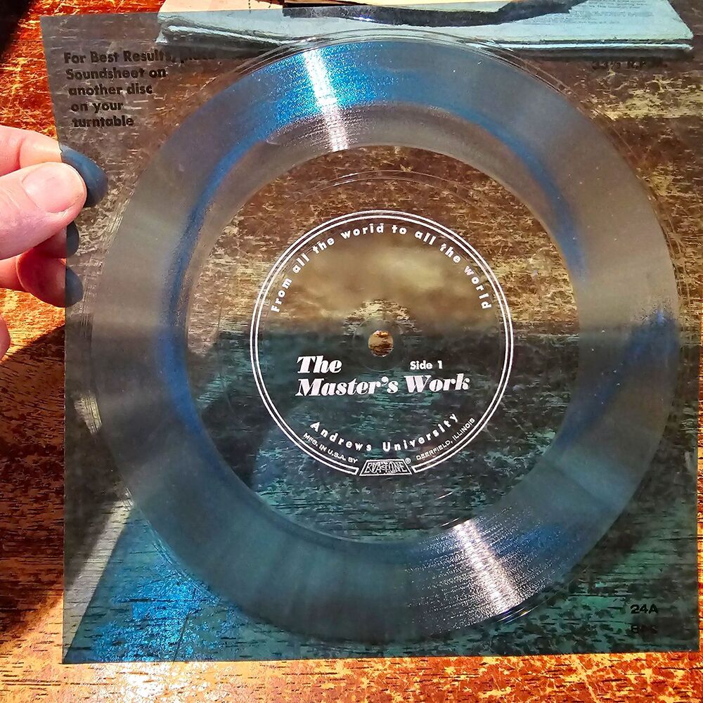 EVATONE The Master's Work Andrews University 7" Clear Vinyl Spoken Word 24A